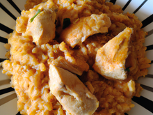 Risotto au poulet épicé