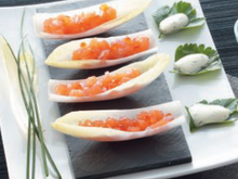 Endives apéritives au tartare de saumon