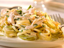 Spaghetti à la dinde, au Philadelphia et à l'estragon