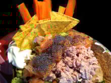 Tacos Salad: Guacamole, Tuna & Salmon !