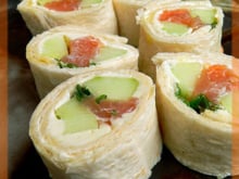 Makis de saumon fumé, concombre à la Philadelphia