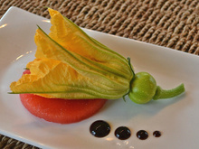 Fleurs de courge/chèvre/pastèque