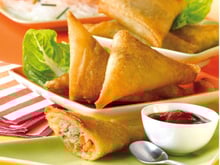 Samoussas aux légumes et au bœuf haché