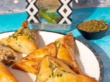 Samoussa au poulet et roquefort papillon