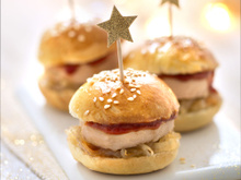 Burger de foie gras au confit de figues et noix