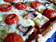 Tarte aux tomates,champignons,moutarde,mozzarella