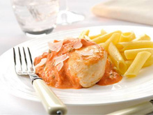 Poulet à l'italienne, sauce tomate au Philadelphia et pennes