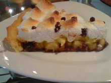 Tarte au chocolat sur lit de pomme meringuée