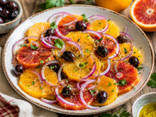 Marre de la salade de tomates ? Misez sur l’Insalata di Arance, ce plat sicilien à l’orange, olives et oignon rouge qui est une merveille de fraîcheur !