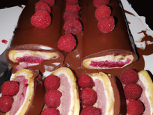 Bûche aux framboises et nutella