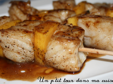 P'tites brochettes cabillaud et mangue