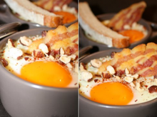 Œufs cocotte forestiers aux noisettes
