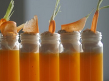 Cappuccino de carotte des sables à l"orange et au cumin