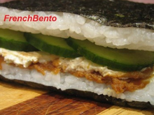 Sandwich de riz concombre miso