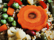 Flétant croustillant au riz et légumes