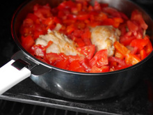 Poulet basquaise au four