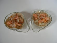 Duo de saumon et fenouil sur sa dentelle