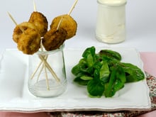 Pop cakes de boudin de Réthel, chantilly de moutarde de Reims