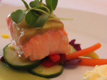 Saumon et son accompagnement gourvert (gourmant et vert)