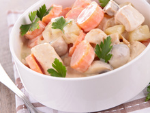 Blanquette de veau en noir et blanc
