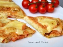 Quesadillas au Maroilles, tomates et moutarde à l'ancienne