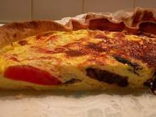 Tarte aux boudin, tomates et mozzarella