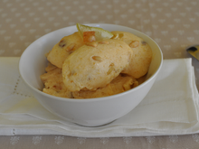 Sorbet aux coings caramélisés, vin de muscat et fruits confits