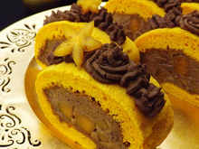 Bûche chocolat et kaki