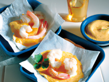 Crevettes au curry et fromage blanc 0% pour apéritif