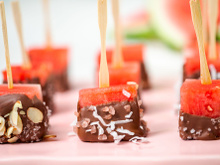 Sucettes de pastèque au chocolat