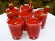 Soupe de fraises et framboises