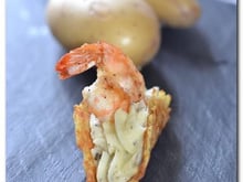 Bouchées de pommes de terre et crevettes
