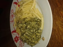 Pâtes aux épinards et œufs