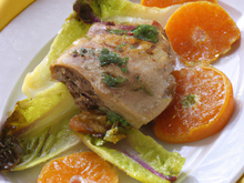 Roti de porc aux endives et orange