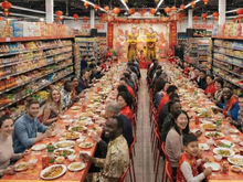 Insolite : un célèbre supermarché se transforme en salle de banquet pour le Nouvel An Lunaire