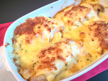 Filet de poulet gratiné au maroilles (variante : au cheddar)