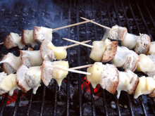 Brochettes pain-fromage pour bbq