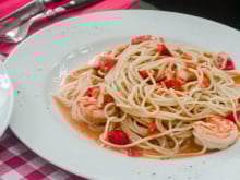 Poêlée de gambas nouilles chinoises piquata !