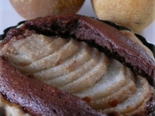 Tarte aux poires sur frangipane au chocolat