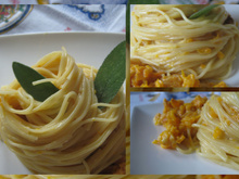 Cappelini con crema di parmigiano e zucca