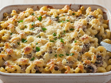 Gratin de coquillettes aux champignons