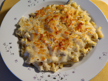 Gratin de macaronis au chèvre rapide