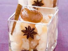 Granité de poires aux marrons glacés