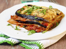 Lasagnes maison aux aubergines et tomates