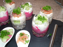 Verrine de betterave et concombre