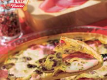 Tarte aux champignons et fines tranches de bacon