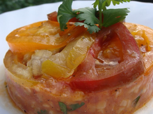 Carpaccio de tomates multicolores