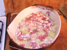 Gratin de pommes de terre au lardons et fromage