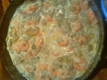 Scampis aux chicons et Boursin