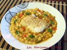 Pavés de cabillaud et pois chiches au cumin